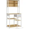 Songmics Vasagle Virtuvės lentyna su lizdais ir medžiaginiu stalčiumi 40 x 80 x 180,4 cm