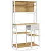 Songmics Vasagle Virtuvės lentyna su lizdais ir medžiaginiu stalčiumi 40 x 100 x 180,4 cm
