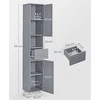 Vasagle Badezimmerschrank 30 x 30 x 170 cm mystisches Grau