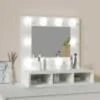 Veidrodinė spintelė su LED apšvietimu, balta, 60x31,5x62cm
