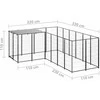 Voljeras šunims, juodos spalvos, 4,84 m², plienas