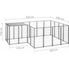 Voljeras šunims, juodos spalvos, 6,05 m², plienas