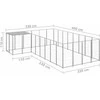 Voljeras šunims, sidabrinės spalvos, 10,89 m², plienas