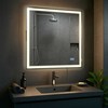 Vonios veidrodis Jaffrey 80x80 su „Bluetooth“