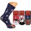 Kalėdinės frotinės termo kojinės moterims Happy Christmas, 3 poros
