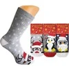 Kalėdinės frotinės termo kojinės moterims Happy Christmas, 3 poros