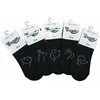 Unisex labai trumpos kojinės be Snazzy ST-05, šuniukai, 5 vnt. juodos
