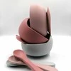 BABY 01138 Silikoninis dubuo su siurbtuku ir šaukštu Pilka