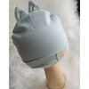 BABY 01574 BABY kepurė su trikotažo ausytėmis žalsvai mėlyna 6-9m
