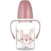 CANPOL 11/823 Standartinis buteliukas su rankenomis 120 ml CUTE ANIMALS rožinis
