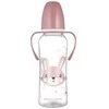 CANPOL 11/845 Standartinis buteliukas su rankenomis 250ml CUTE ANIMALS rožinis