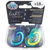 CANPOL BABIES silikoninis simetrinis čiulptukas NEON LOVE, 18 mėn.+, 2 vnt., 22/654_blu