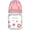 CANPOL 35/216 Easystart naujagimiui plačiai atidaromas buteliukas nuo dieglių 120 ml rožinės gėlės