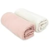 KIECZMERSKI sauskelnės 80x80 +/- 3 cm MEDVILNĖ MUSLIN medvilnė 100% kreminė/pudra rožinė 2 vnt.