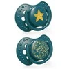 LOVI 22/892 Dinaminis silikoninis čiulptukas 0-3 m 2 vnt Stardust žalias