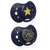 LOVI 22/893 Dinaminis silikoninis čiulptukas 3-6m 2 vnt Stardust mėlynas