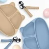 Mombella 01513 Panda šviesiai ruda lėkštė su siurbtuku