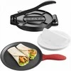 20 cm ketaus tortilijų presas, tvirtas ergonomiškas tešlos formuotuvas su kepimo popieriumi, roti ir paplotėlių presas, tortilijų gaminimo alternatyva