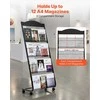 4 lygių brošiūrų stovas biurui ir parodoms, mobilus stovas su ratukais, tvirtas literatūros laikiklis, A4 dokumentų tvarkyklė