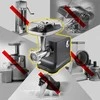 6 in 1 metalinė mėsos malimo mašina malimui tarkavimui sulčių spaudimui, didelės galios 2100W daugiafunkcis virtuvinis kombainas, elektrinė mėsmalė daržovių pjaustyklė