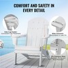 Adirondack plastikinių sulankstomų kėdžių komplektas lauko terasai, sodui ir kiemui, bet kokiam orui pritaikytos ergonomiškos kėdės su puodelių laikikliu, baltos lauko sėdimosios vietos