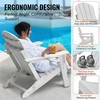 Adirondack plastikinių sulankstomų kėdžių komplektas lauko terasai, sodui ir kiemui, bet kokiam orui pritaikytos ergonomiškos kėdės su puodelių laikikliu, baltos lauko sėdimosios vietos
