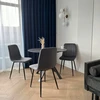 Aksominė kėdė, grafito spalvos, ergonomiška, metalinėmis kojomis, valgomojo, virtuvės, svetainės
