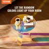 Apvalus vaivorykštinis staliukas, akrilinis šoninis staliukas, skaidrus akrilinis kavos staliukas, staliukas svetainei, staliukas miegamajam