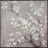 Eurofirany Bėžinis sienos paveikslas su žydinčia šaka, rankomis tapyta drobė, 60x60 cm kvadratinis rėmas, natūralus elegantiškas dekoras svetainei ar miegamajam, interjero puošmena