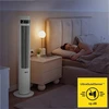 Coolwhisper Tylus koloninis ventiliatorius namų vėsinimui ir oro gryninimui, 19 dB triukšmo lygis, Wi-Fi plazminis jonizatorius, tylus pastatomas bokštinis ventiliatorius, oro cirkuliatorius