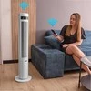 Coolwhisper Tylus koloninis ventiliatorius namų vėsinimui ir oro gryninimui, 19 dB triukšmo lygis, Wi-Fi plazminis jonizatorius, tylus pastatomas bokštinis ventiliatorius, oro cirkuliatorius