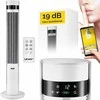 Coolwhisper Tylus koloninis ventiliatorius namų vėsinimui ir oro gryninimui, 19 dB triukšmo lygis, Wi-Fi plazminis jonizatorius, tylus pastatomas bokštinis ventiliatorius, oro cirkuliatorius