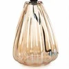 Eurofirany Dekoratyvinė stalinė lempa, stiklinis auksinis pagrindas, kreminis poliesterio gaubtas, glamūriniam ir klasikiniam interjerui, 20x33 cm stalinis šviestuvas, naktinė lempa miegamajam