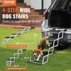Dog stair for cars, folding aluminum steps for pets, 4‑step portable dog stairs, adjustable height dog ramp