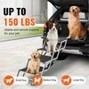 Dog stair for cars, folding aluminum steps for pets, 4‑step portable dog stairs, adjustable height dog ramp