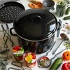 Tadar Emaliuotas uogienės puodas 15 litrų didelės talpos viryklei ir orkaitei, juodas taškuotas, puodas su dangčiu ir sieteliu, 15 l emaliuotas virimo puodas, konservavimo indas