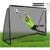 Futbolo vartai 240 x 170 cm, tvirtas tinklas, juodas plieno rėmas, treniruotėms, sodui, futbolo varteliai