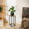 Gėlių stovas Arben Craft, 60 cm, juodas matinis rėmas, lentyna augalams, vazonų laikiklis, gėlių stovas loft stiliaus