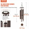 Gilaus tono vėjo varpeliai lauko dekorui, didelis vario gyslų dizainas, 1270 mm ilgis, 6 aliuminio vamzdeliai, atminimo sodo varpelis