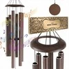Gilaus tono vėjo varpeliai lauko dekorui, didelis vario gyslų dizainas, 1270 mm ilgis, 6 aliuminio vamzdeliai, atminimo sodo varpelis