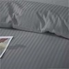 Grafito dryžuotas damastinis patalynės komplektas 140x200 cm, medvilninio satino patalynė, elegantiška viešbučio patalynė, orui laidi patalynė alergiškiems
