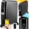 Inferno Tepalinis šildytuvas 2500W su Wi-Fi ir laikmačiu, 10 sekcijų, eco režimas, kamino efektas, išmanus alyvos radiatorius, taupantis energiją elektrinis radiatorius