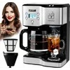Infuso Kavos aparatas 2 in 1 su karšto vandens dozatoriumi kavai ir arbatai, 1900W, 1.8L vandens talpa, 24h laikmatis, lašelinis kavos virimo aparatas, elektrinis virdulys
