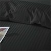 Juodas damastinės patalynės komplektas 140x200 cm, dryžuota medvilninio satino patalynė, viešbučio kokybės patalynė, juoda patalynė