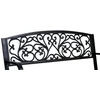 Juodo metalo ir ketaus sodo suoliukas su mediniu sėdynės pagrindu, 120 cm, lauko baldai, parkui, terasai