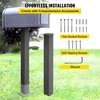 Juodos pašto dėžutės stulpo rinkinys, 109,5 cm plieno paviršiaus montavimo stulpas, lauko pašto dėžutės stulpas, metalinis pašto dėžutės stovas, plieno pašto dėžutės stulpas