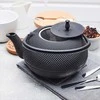 Ketaus arbatinukas su nerūdijančio plieno sieteliu, 1.8 litro juoda matinė apdaila, tradicinis arbatos virdulys, arbatinukas su infuzoriumi, ketaus virdulys arbatai plikyti