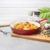 Ketaus indų rinkinis, dengtas raudonu emaliu, tinkamas viryklei ir orkaitei, 3 dalių puodų ir keptuvės komplektas, ketaus puodų rinkinys, troškintuvas