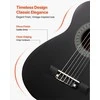 Klasikinės gitaros pradedančiųjų rinkinys, 780 mm liepos medienos instrumentas su nailoninėmis stygomis, derintuvu ir priedais, pradedančiųjų gitaros komplektas, gitara vaikams ir mokiniams