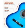Klasikinės gitaros pradedančiųjų rinkinys, viso dydžio 960 mm instrumentas su nailoninėmis stygomis, dėklu ir derintuvu, mėlynos spalvos liepos medienos klasikinės gitaros rinkinys pradedantiesiems